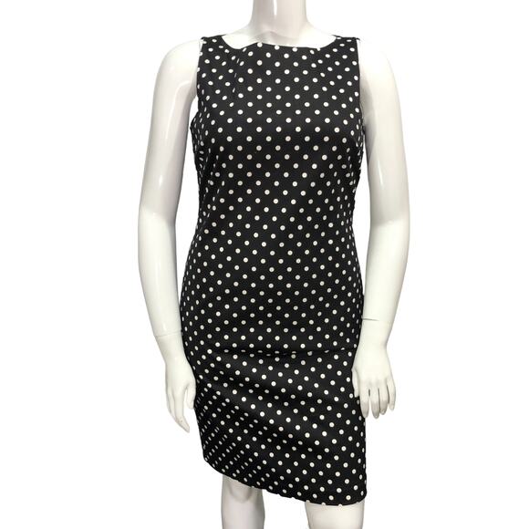 Lauren Ralph Lauren Polka Dot Sleeveless Dress Shift Rear Zip NEW without Tags - Picture 1 of 13